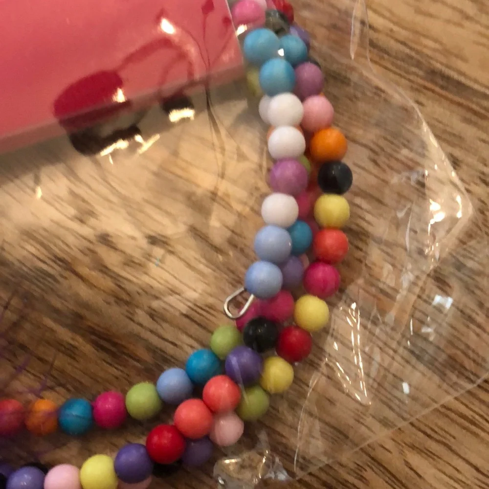 Justice Bead Wrap Bracelet Purple Dot Feather